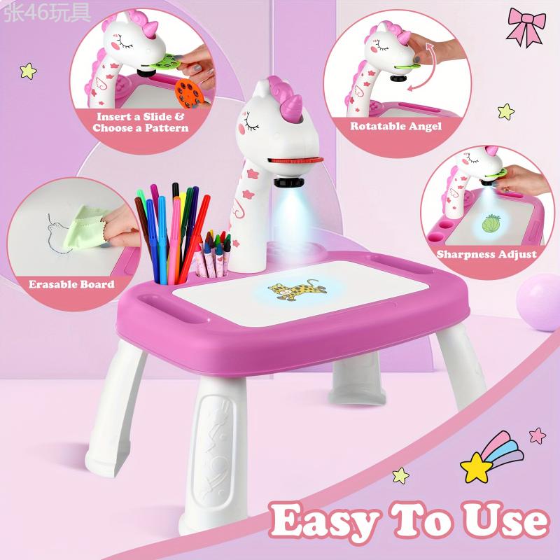 Unicorn Drawing Projector with Art Supplies, Halloween & Christmas Gift Set for Kids