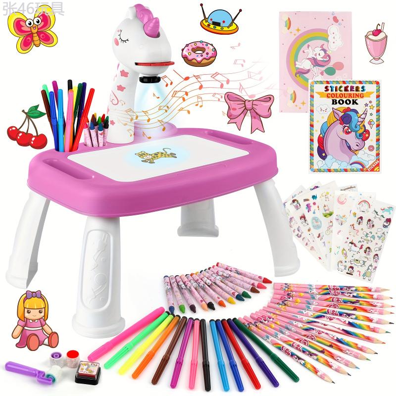 Unicorn Drawing Projector with Art Supplies, Halloween & Christmas Gift Set for Kids